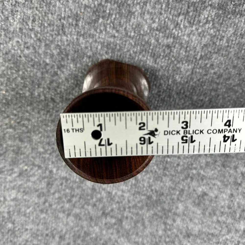 Vintage Handcrafted Wooden‎ Bud Vase Small Brown Trumpet Table Decor